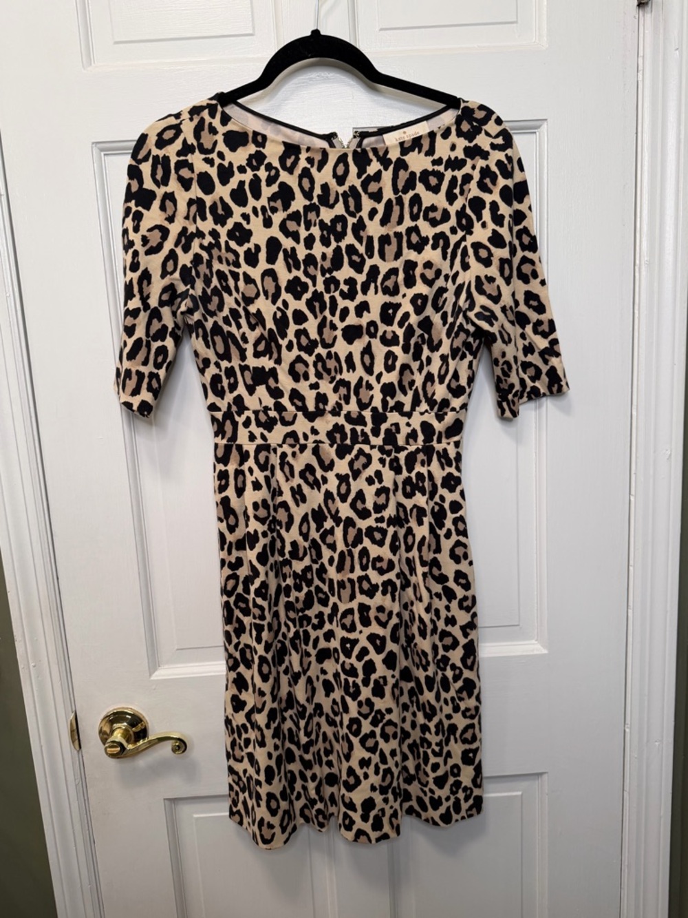 Kate Spade New York Leopard Print Fit Flare Dress Animal Print 3/4 Size 2